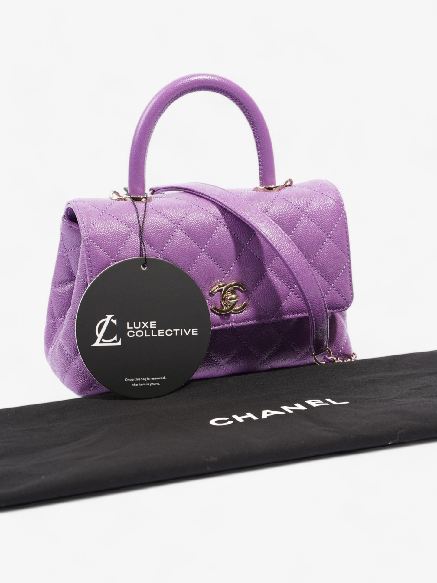Chanel Coco Handle Flap Purple Caviar Leather Mini
