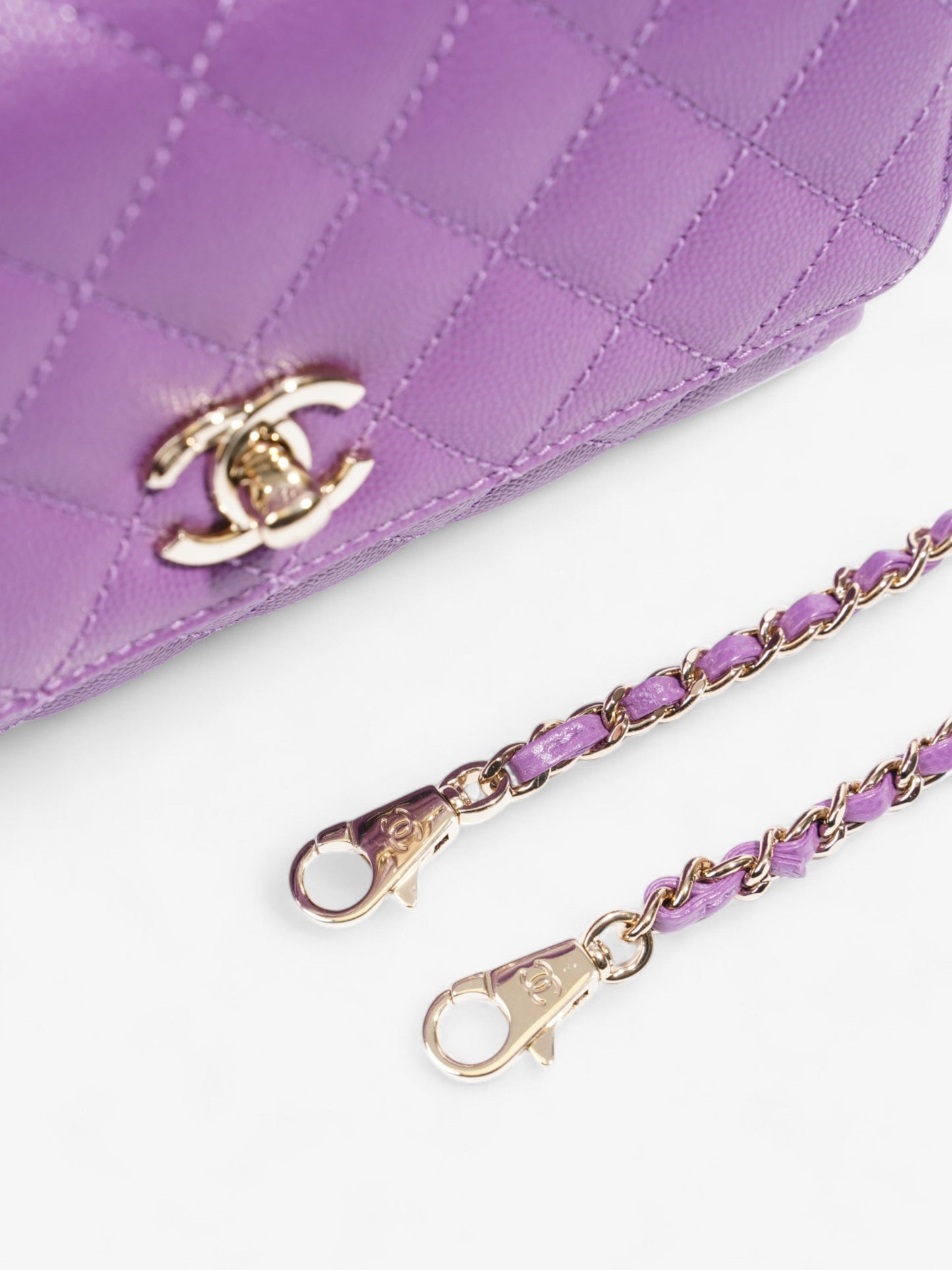 Chanel Coco Handle Flap Purple Caviar Leather Mini