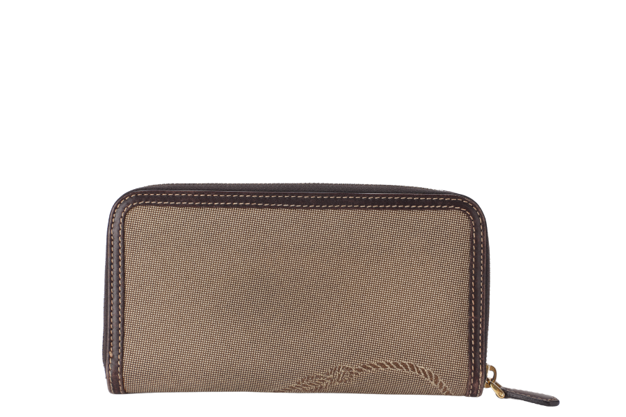PRADA JACQUARD LOGO LONG ZIPPY WALLET NO DUST COVER AND NO BOX