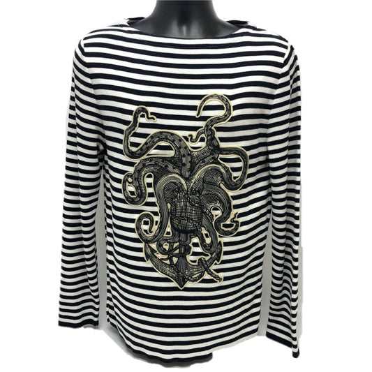 GUCCI sweat 461177 cotton White x black tops Border octopus motif mens XS