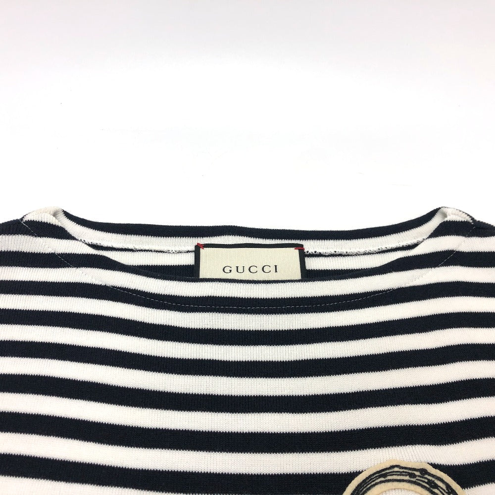 GUCCI sweat 461177 cotton White x black tops Border octopus motif mens XS