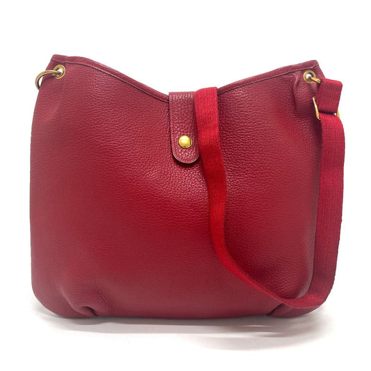 HERMES Shoulder Bag Taurillon Clemence Red Rodeo