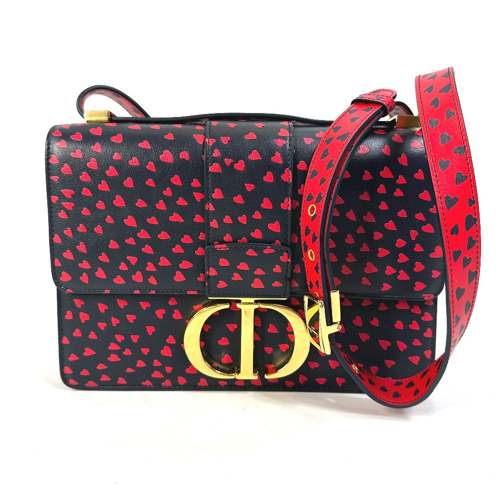 Christian Dior Shoulder Bag leather black heart 30 MONTAIGNE