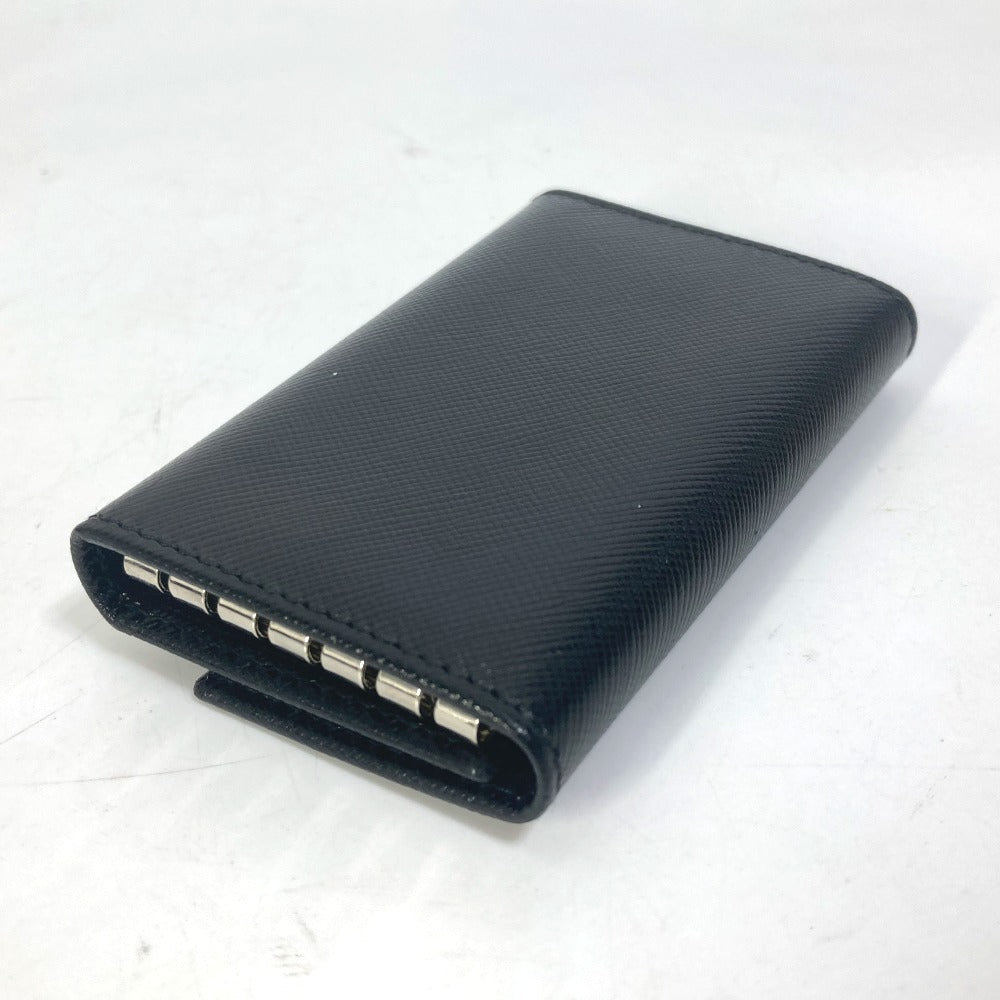 PRADA Key case Key holder  M25U saffiano leather black key logo mens