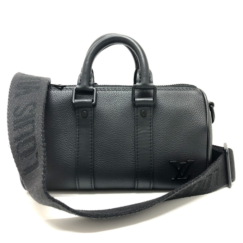 LOUIS VUITTON Boston Duffel bag M80950 Taurillon Clemence Leather black Aerogram Keepall XS Women