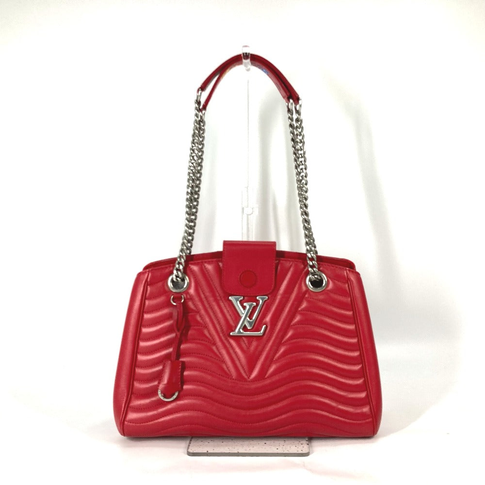 LOUIS VUITTON Shoulder Bag M51497 leather Red New Wave Chain tote Women