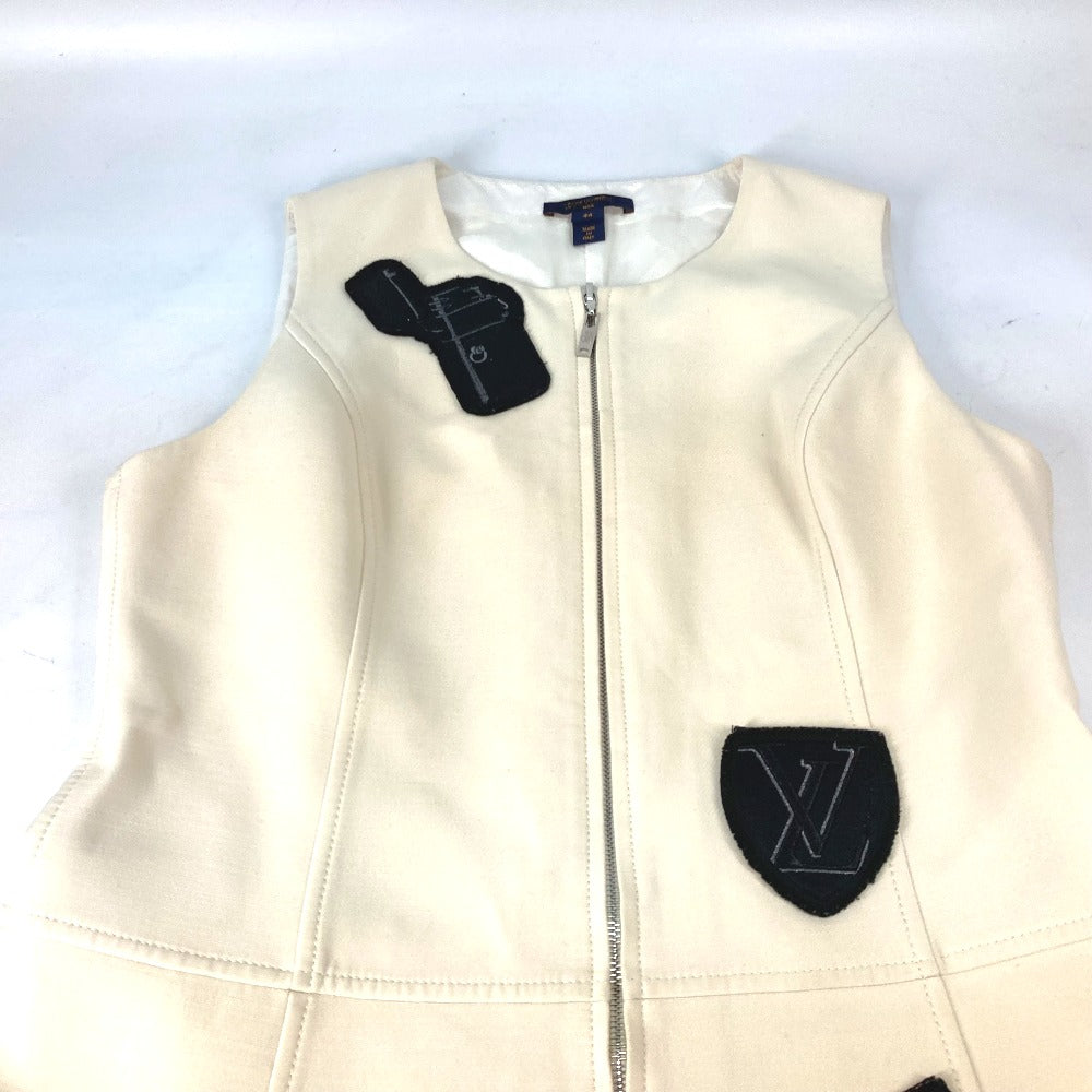 LOUIS VUITTON one piece Polyester, Cotton beige Emblem embroidery sleeveless sleeveless Women 44