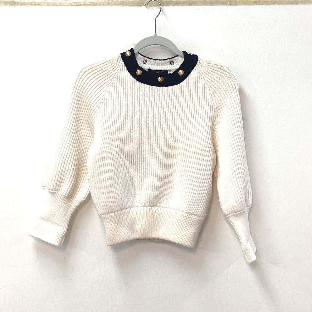 LOUIS VUITTON knit Wool, Polyurethane white Detachable turtleneck button Women S