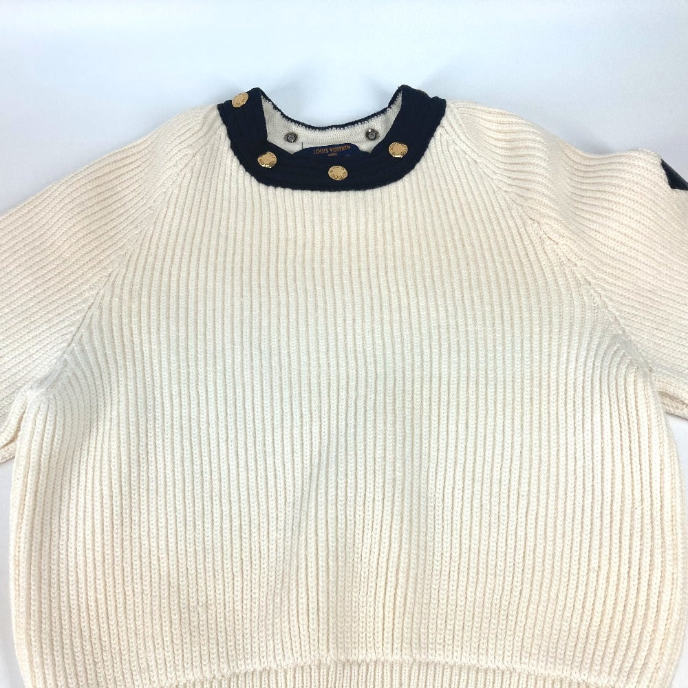 LOUIS VUITTON knit Wool, Polyurethane white Detachable turtleneck button Women S