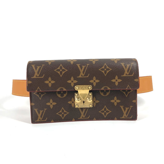LOUIS VUITTON Waist bag Monogram canvas Brown Monogram S-Lock Belt Pouch PM Women