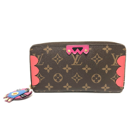 LOUIS VUITTON Long Wallet Purse M61364 Monogram canvas Brown / Red Monogram zippy wallet totem Women