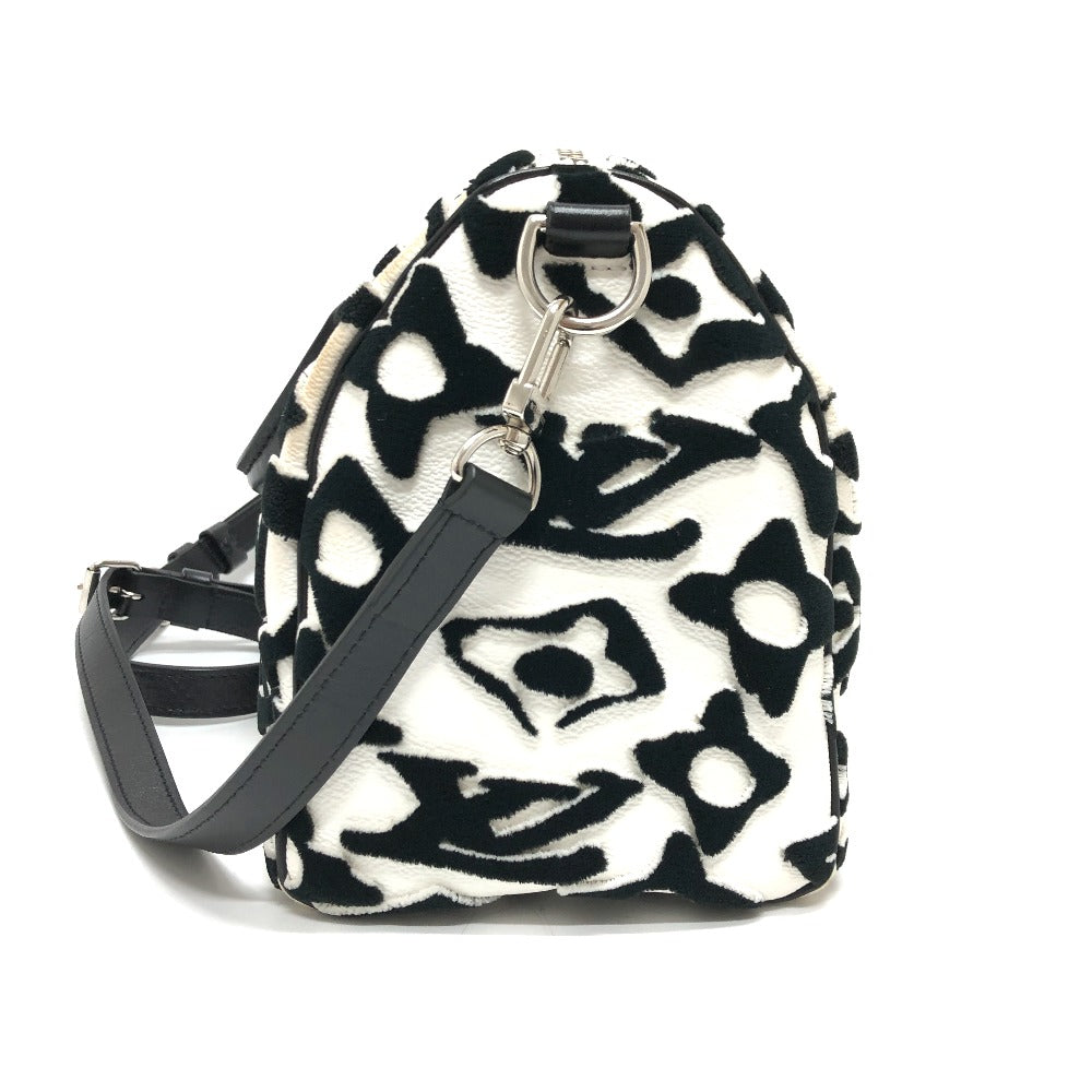 LOUIS VUITTON Boston Duffel bag M45563 leather White x black Tufted Monogram Canvas VxUF Speedy bandouliere 25 Women