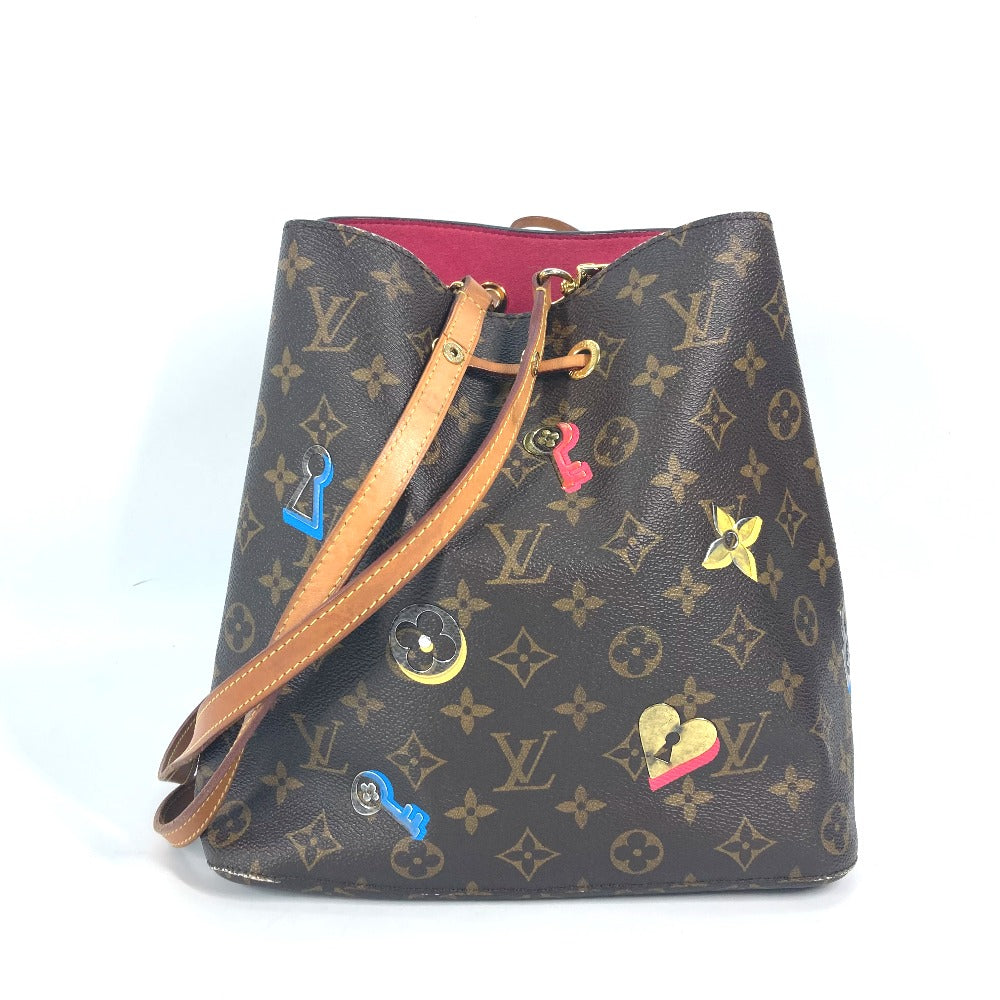 LOUIS VUITTON Shoulder Bag M44369 Monogram canvas Brown Monogram Love Block Neonoe Women