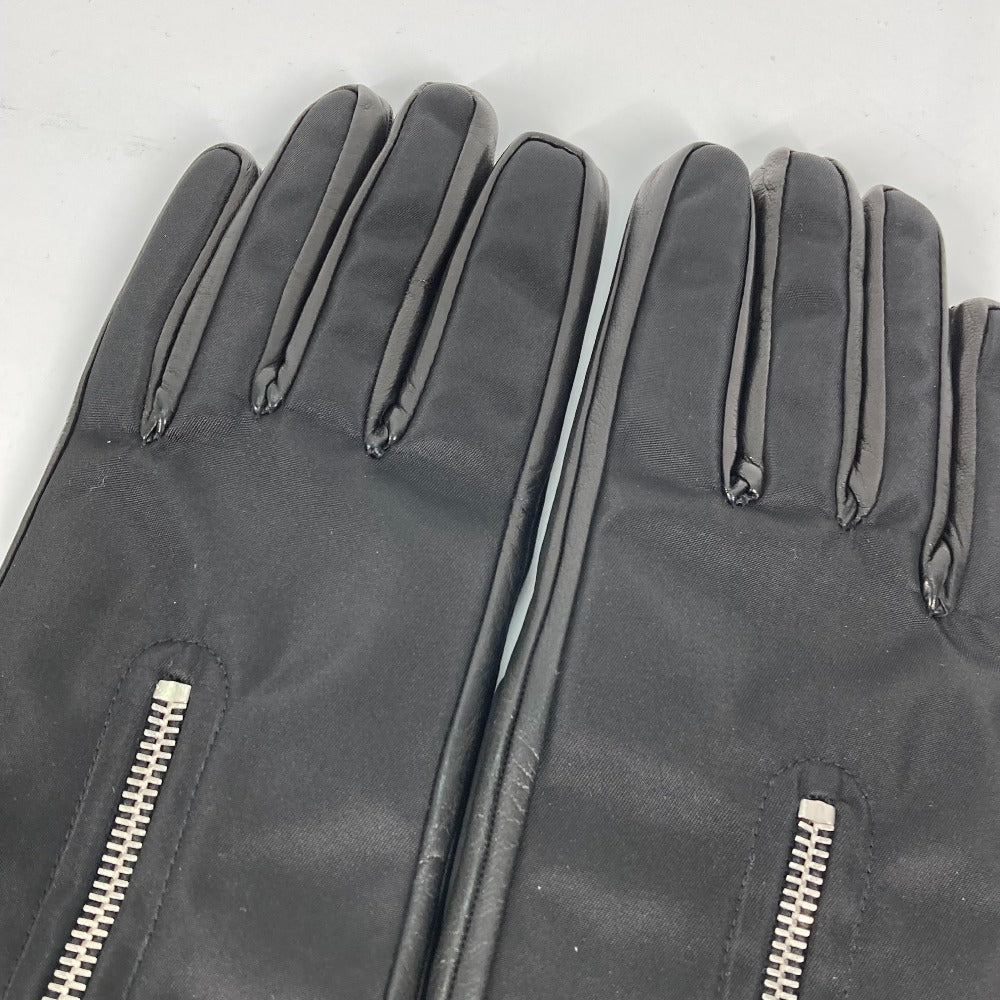 PRADA gloves lambskin black Glove mens 8