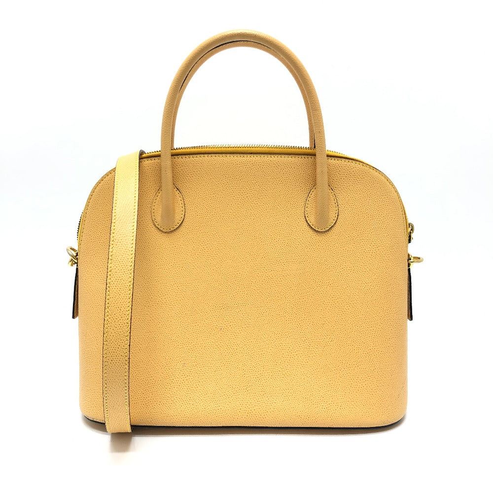 CELINE Shoulder Bag leather Yellow beige type Vintage Bowling 2WAY Shoulder Crossbody Bag Women