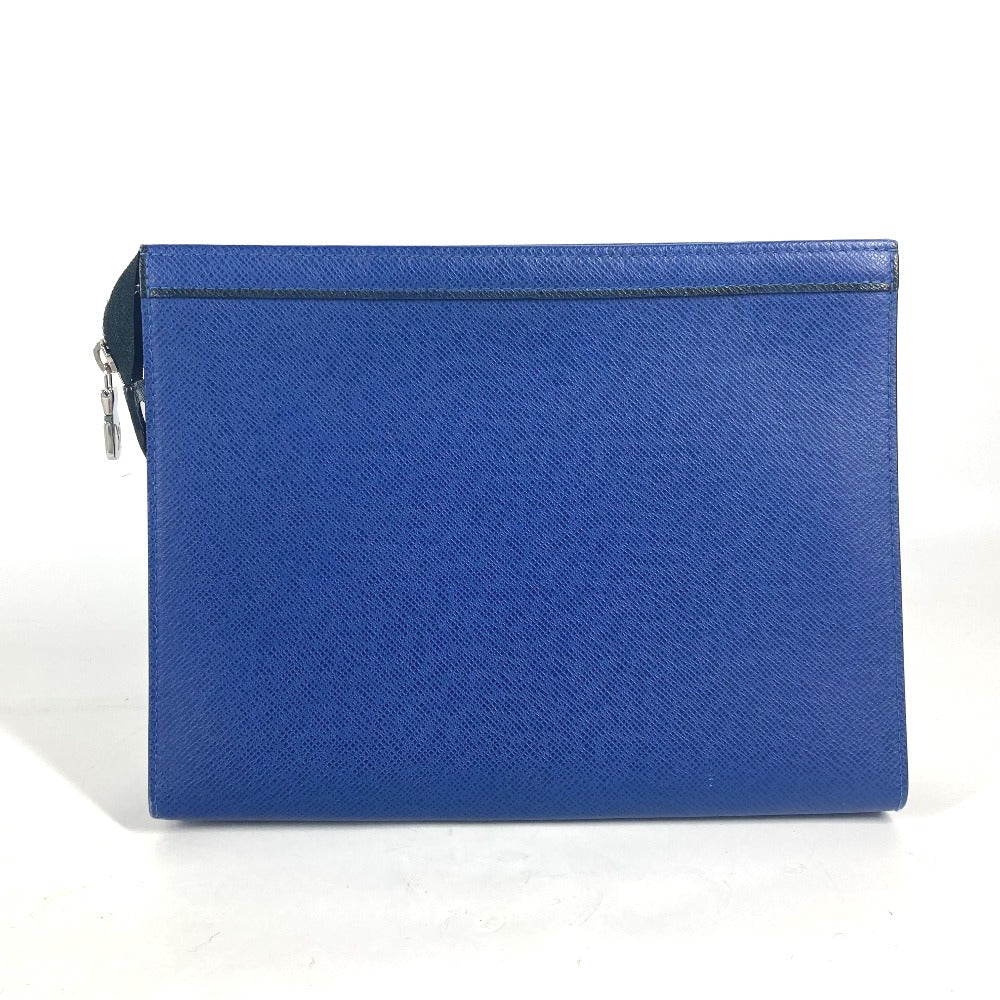 LOUIS VUITTON Clutch bag M30575 Taiga Leather blue Taiga Pochette Voyager MM mens