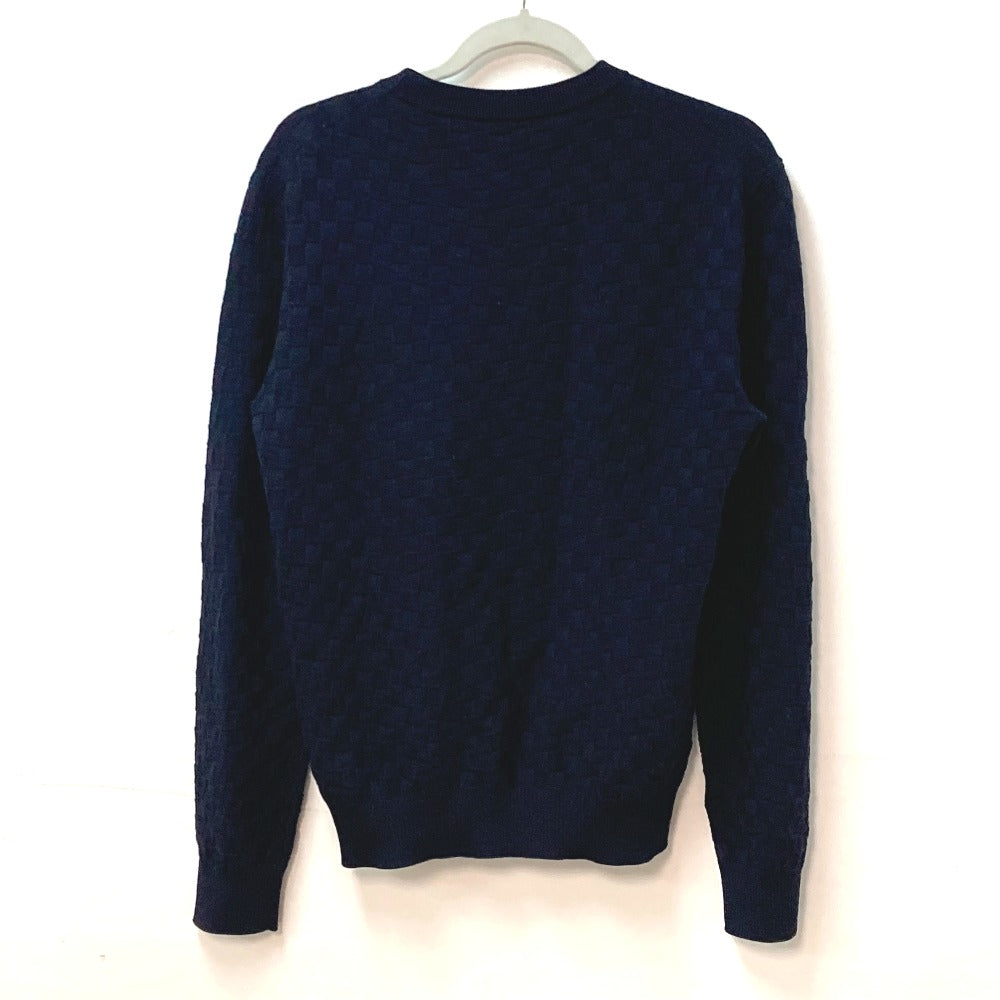 LOUIS VUITTON sweater wool Navy Damier knit mens M