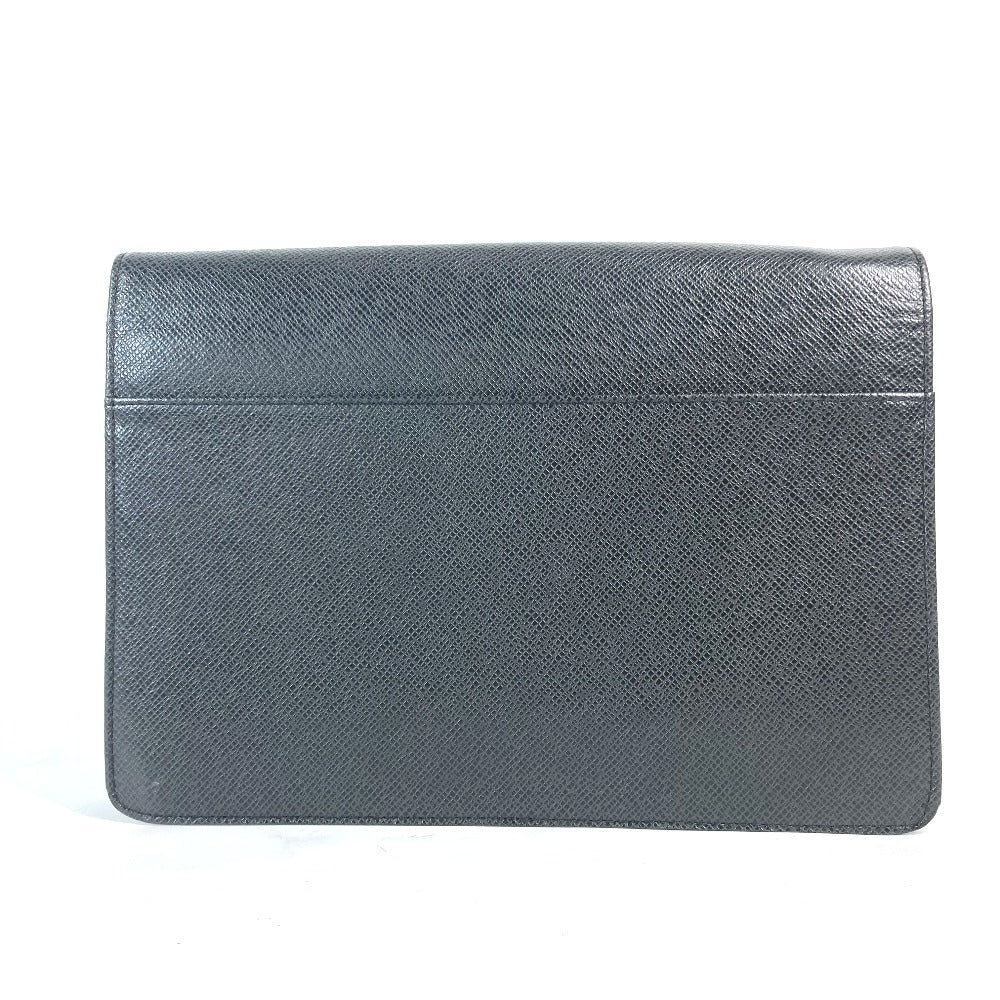 LOUIS VUITTON business bag Taiga Leather black Taiga Selenga mens