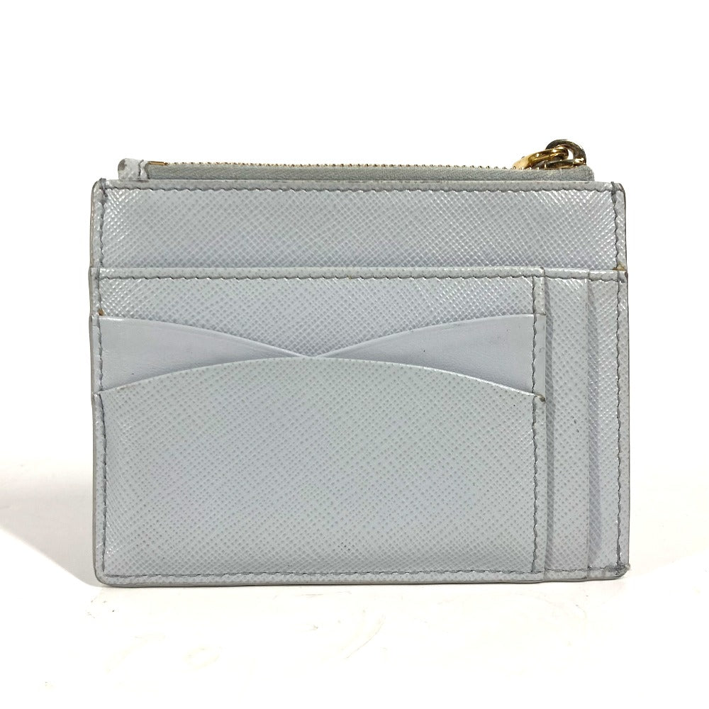 PRADA Coin case saffiano leather blue logo Women