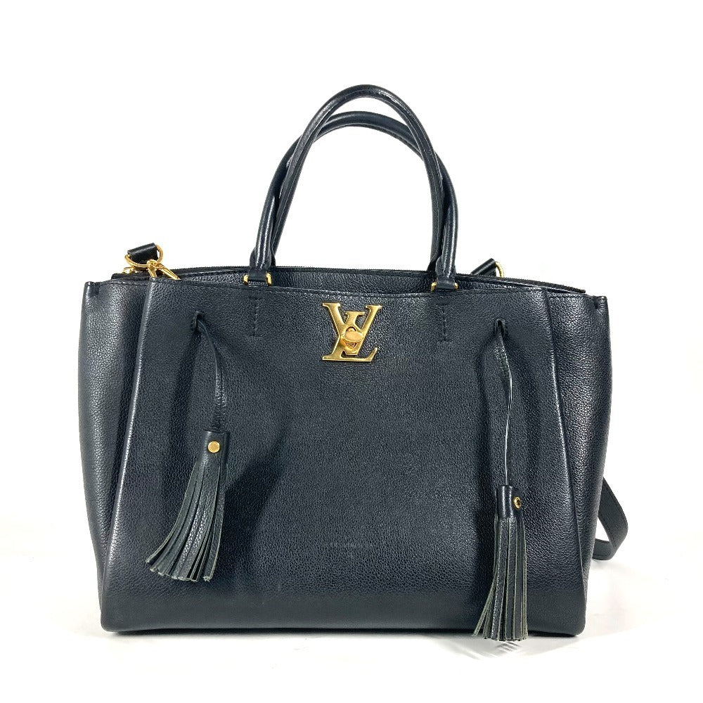 LOUIS VUITTON Shoulder Bag M54569 leather black With tassel Rock meat