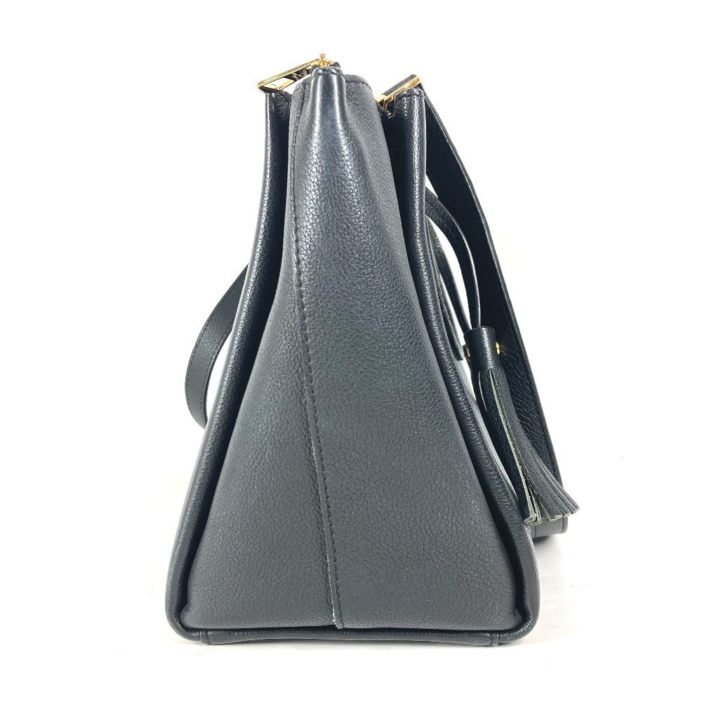 LOUIS VUITTON Shoulder Bag M54569 leather black With tassel Rock meat