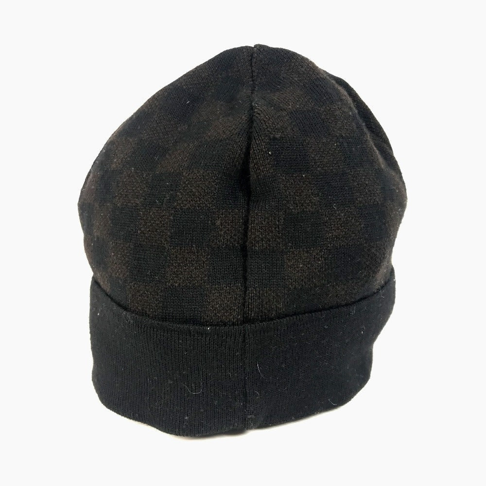 LOUIS VUITTON Knit hat wool Brown Bonne Petit Damier mens