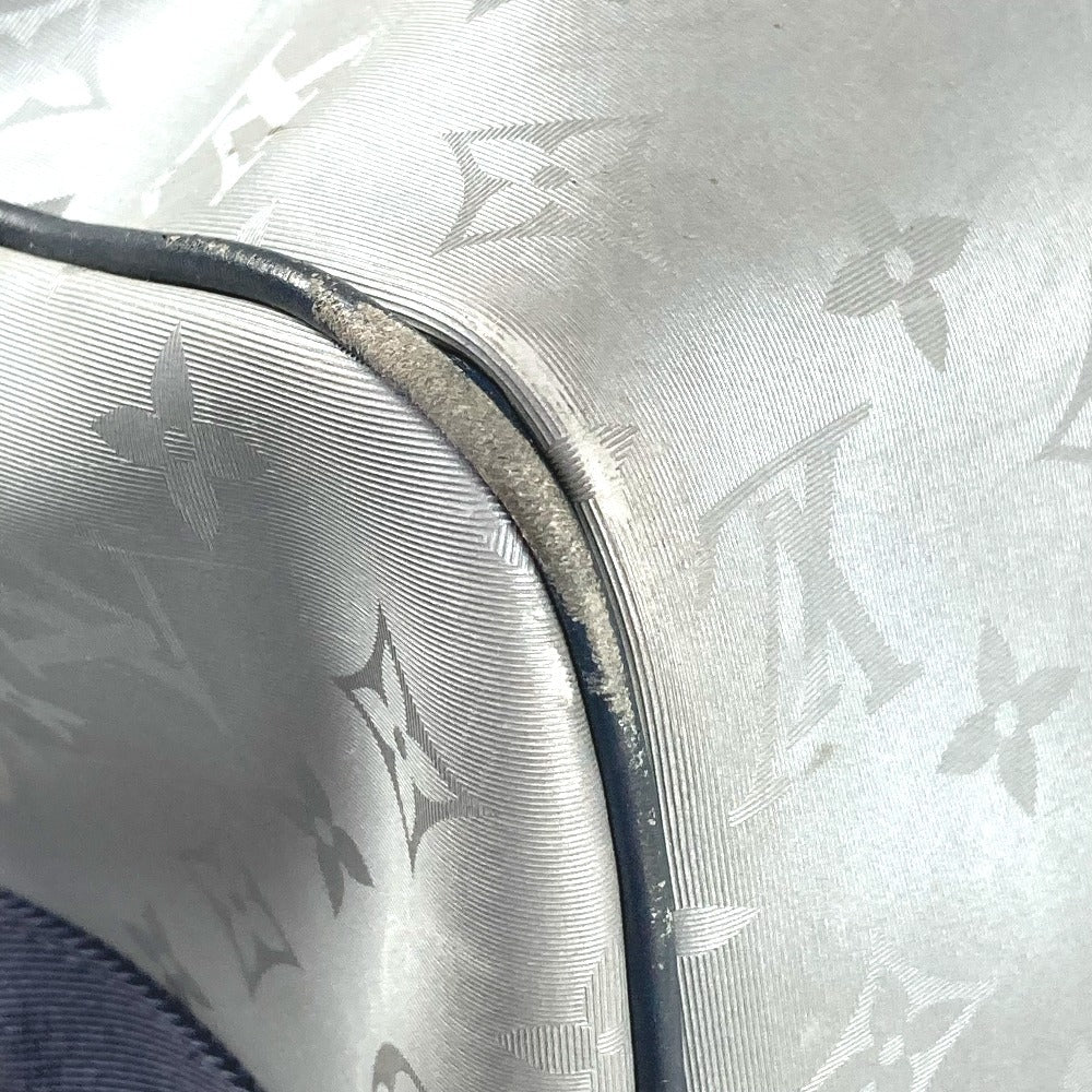LOUIS VUITTON Boston Duffel bag M44170 Leather / canvas Silver Monogram satellite Keepall ・bandouliere 50