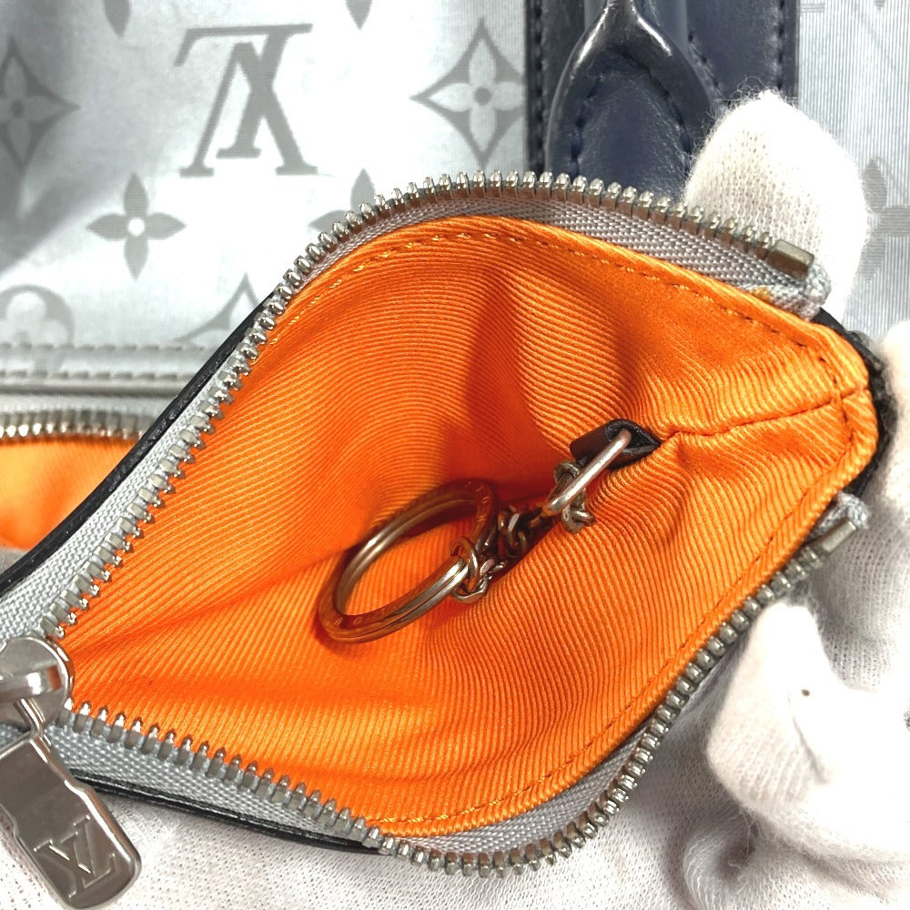 LOUIS VUITTON Boston Duffel bag M44170 Leather / canvas Silver Monogram satellite Keepall ・bandouliere 50