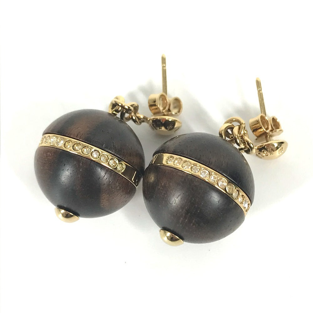 LOUIS VUITTON Pierce M66398 metal gold logo rhinestone accessories Boucle Dreille Magnetic Boa