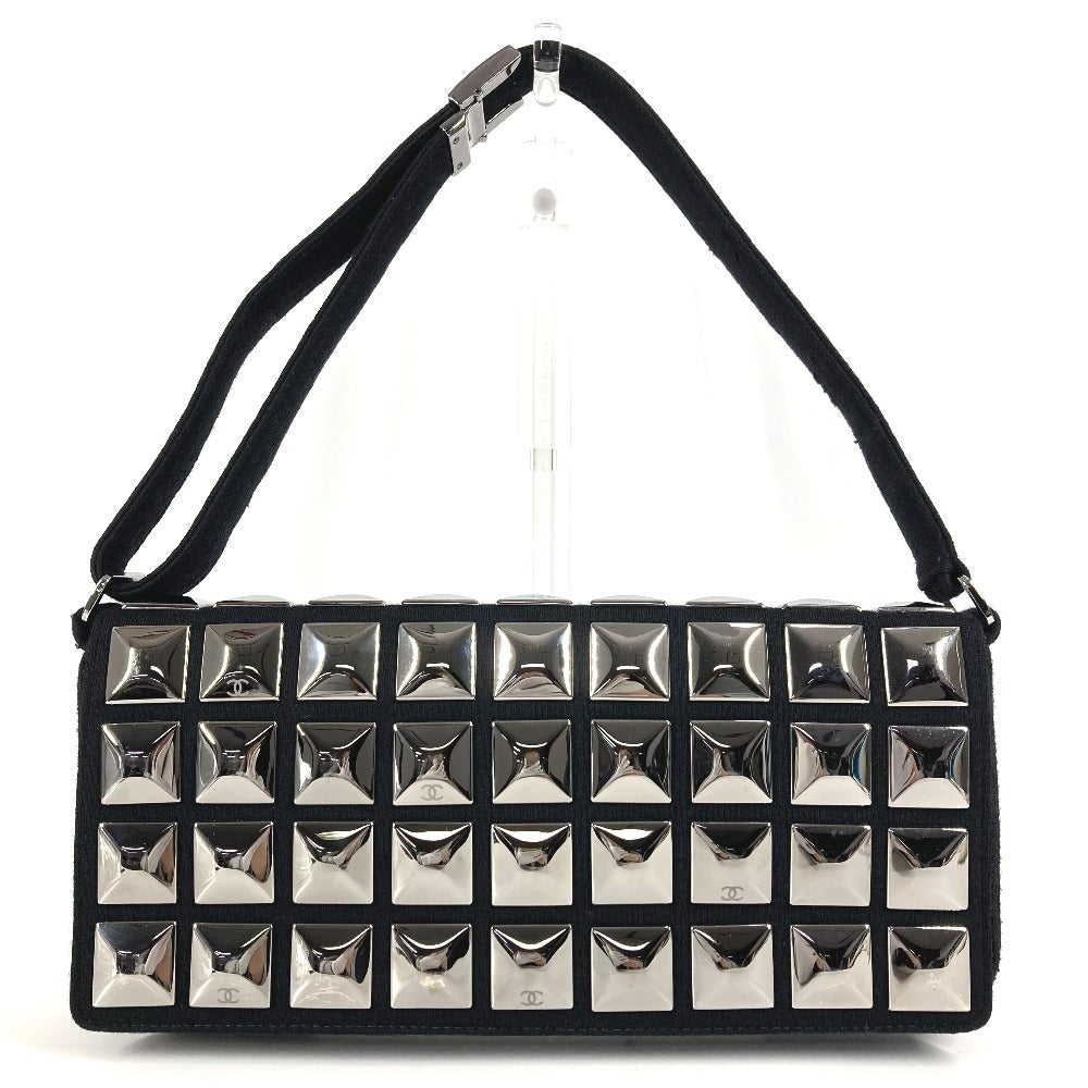 CHANEL Shoulder Bag cotton black CC COCO Mark logo Ice cube