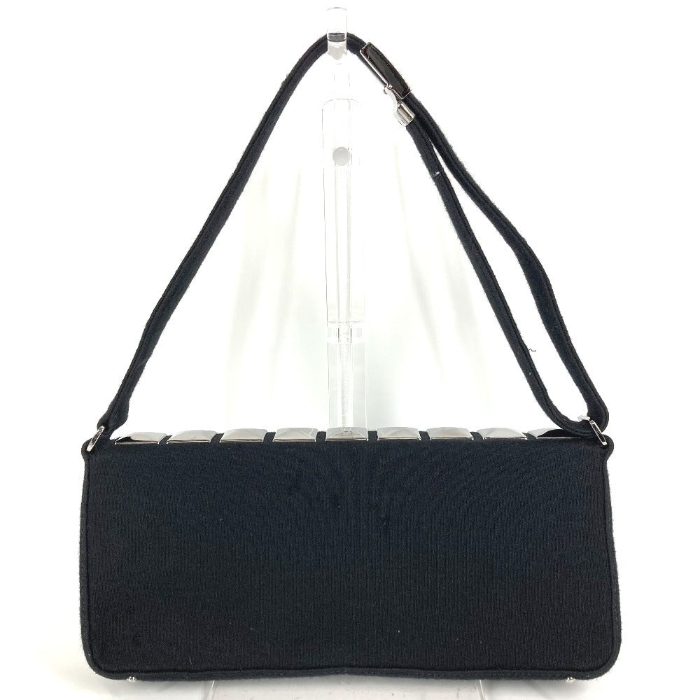CHANEL Shoulder Bag cotton black CC COCO Mark logo Ice cube