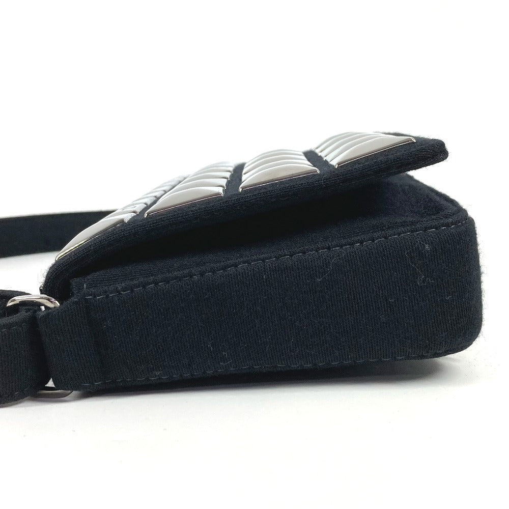 CHANEL Shoulder Bag cotton black CC COCO Mark logo Ice cube
