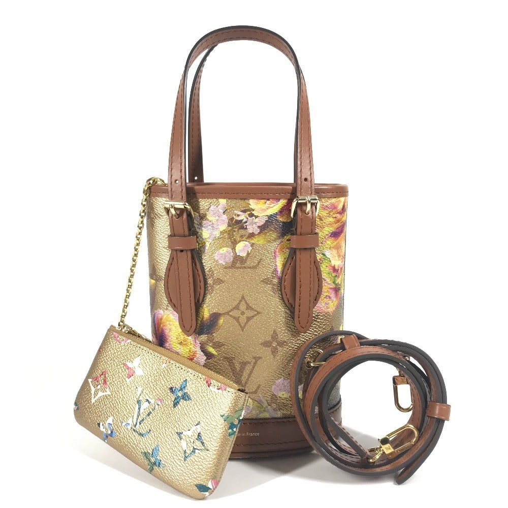 LOUIS VUITTON Shoulder Bag M81724 leather gold LV Garden Nano Bucket