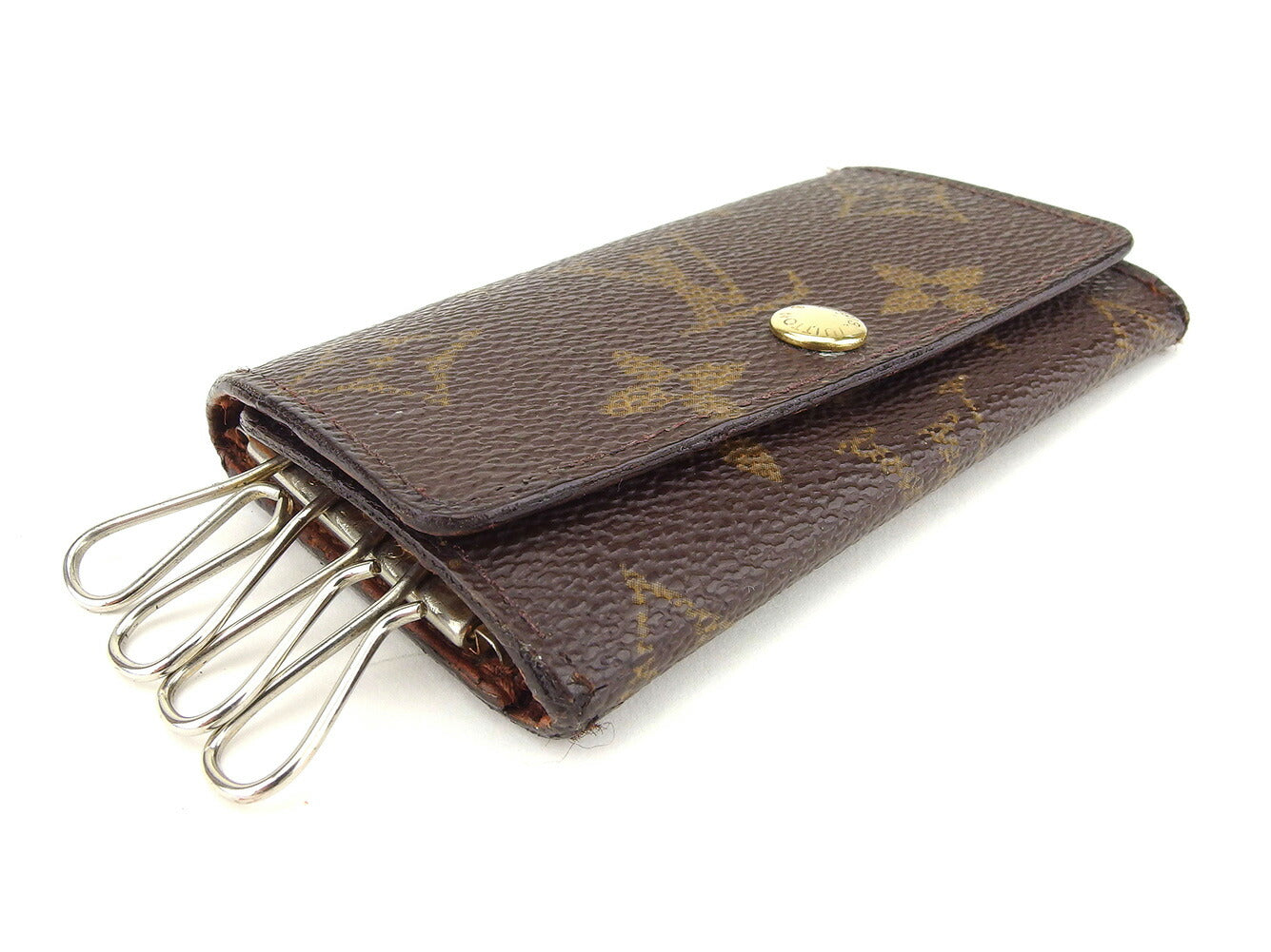 LOUIS VUITTON Key case Key holder M62631 Brown beige gold Multicles4