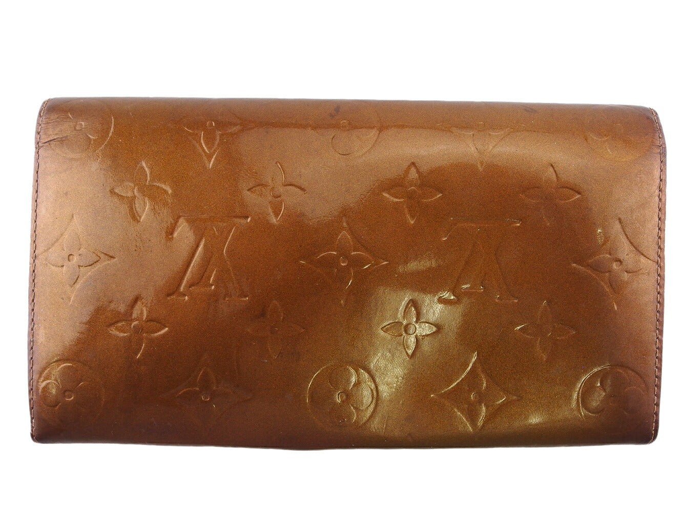 LOUIS VUITTON Long Wallet Purse M91174 Brown gold Pochette Porto MonÃ©credi