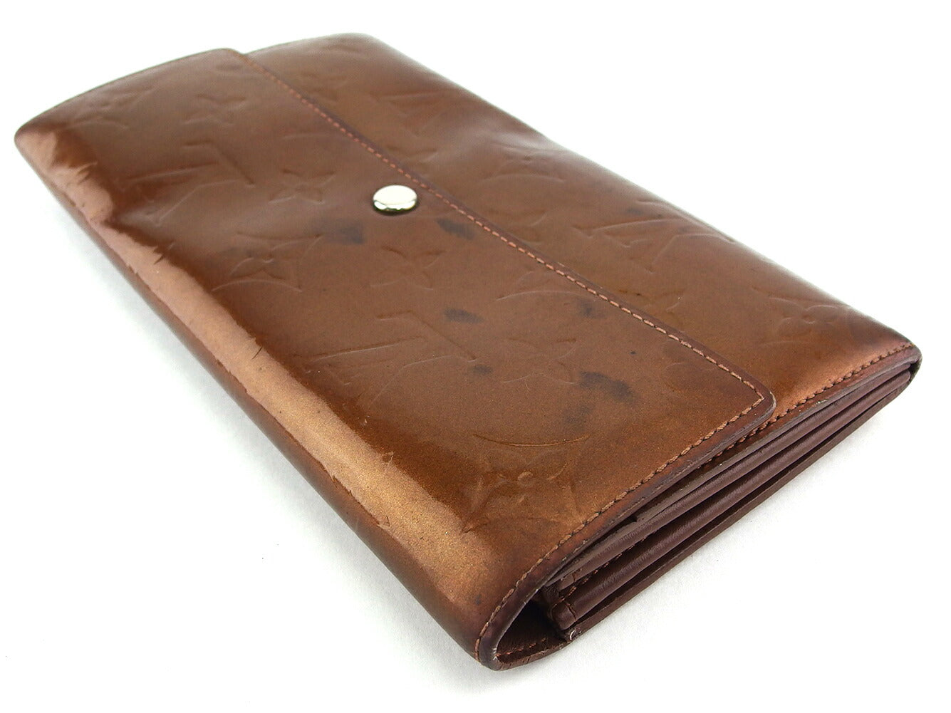 LOUIS VUITTON Long Wallet Purse M91174 Brown gold Pochette Porto MonÃ©credi