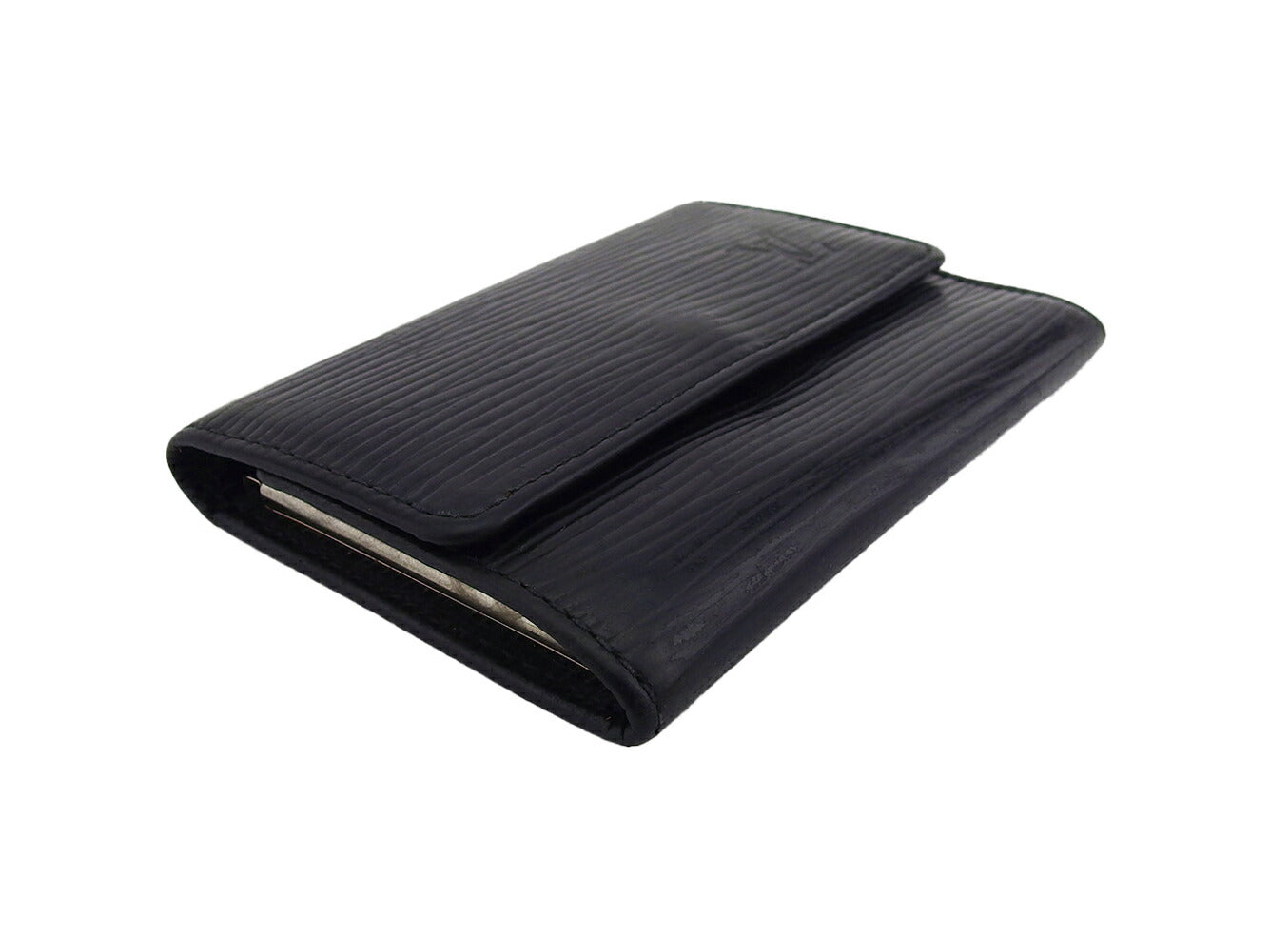 LOUIS VUITTON Key case Key holder Black Silver Epi