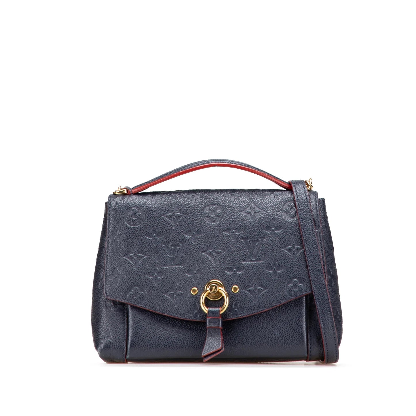 Blue Louis Vuitton Monogram Empreinte Blanche BB Satchel