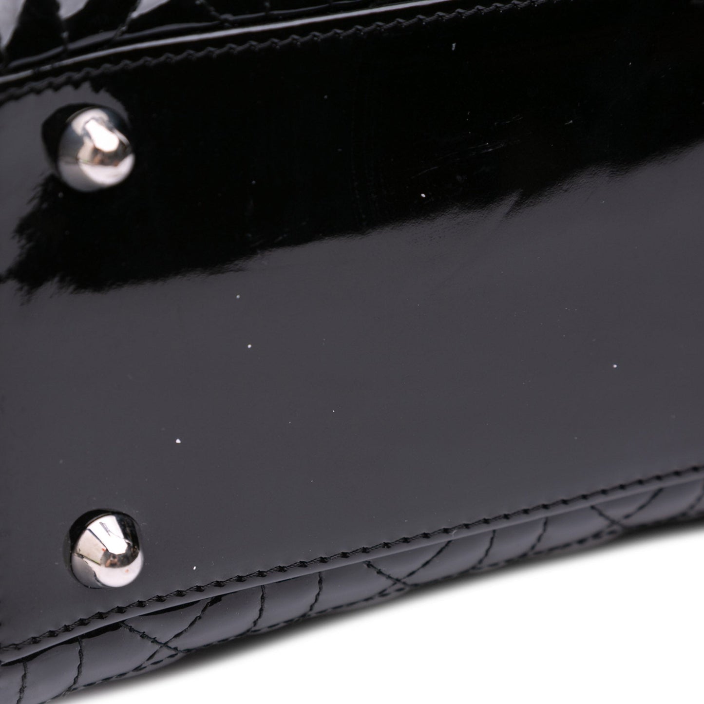 Black Dior Large Patent Cannage Lady Dior Satchel