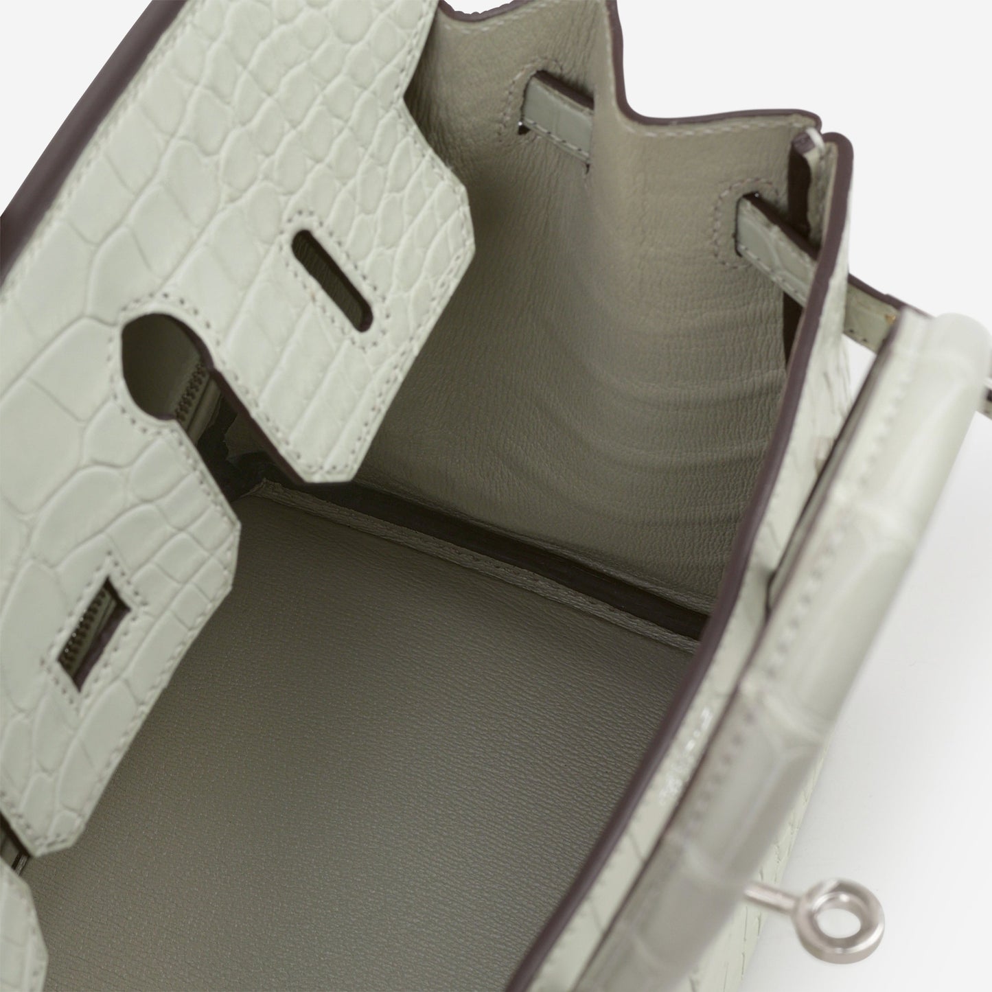 Hermès Birkin 25 - Gris Neve Matte Alligator | Palladium Hardware