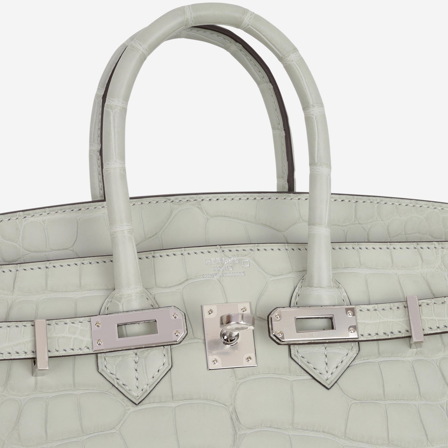 Hermès Birkin 25 - Gris Neve Matte Alligator | Palladium Hardware