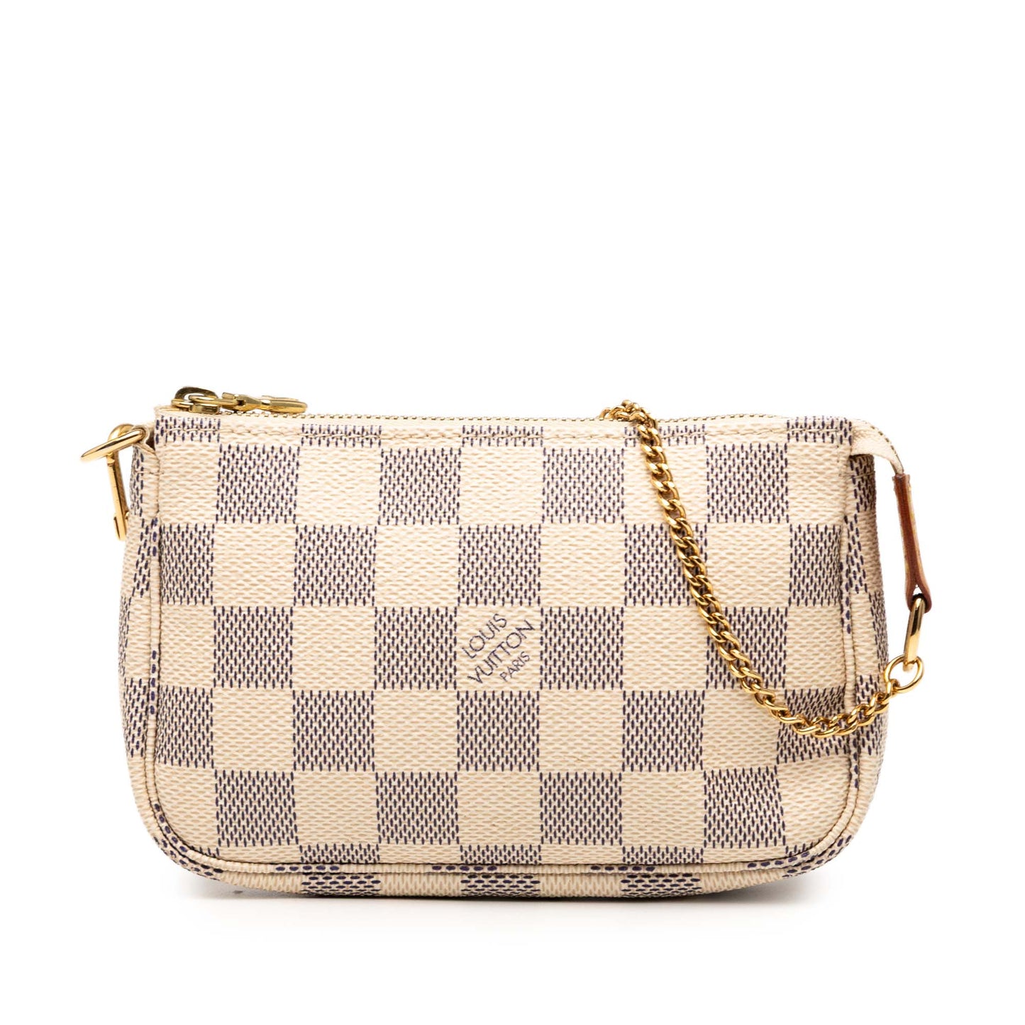 White Louis Vuitton Damier Azur Mini Pochette Accessoires Handbag