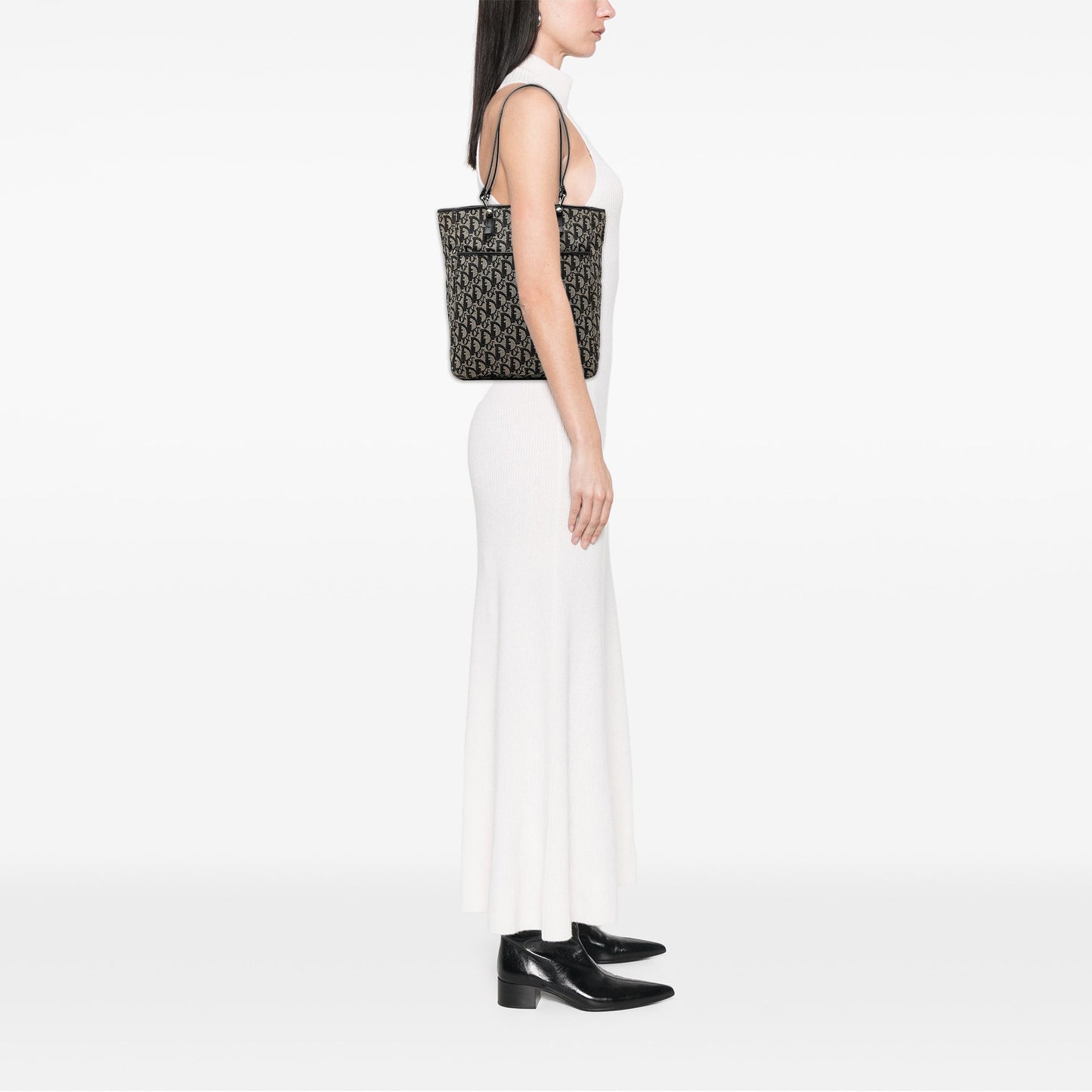 Black Dior Oblique Canvas Tote