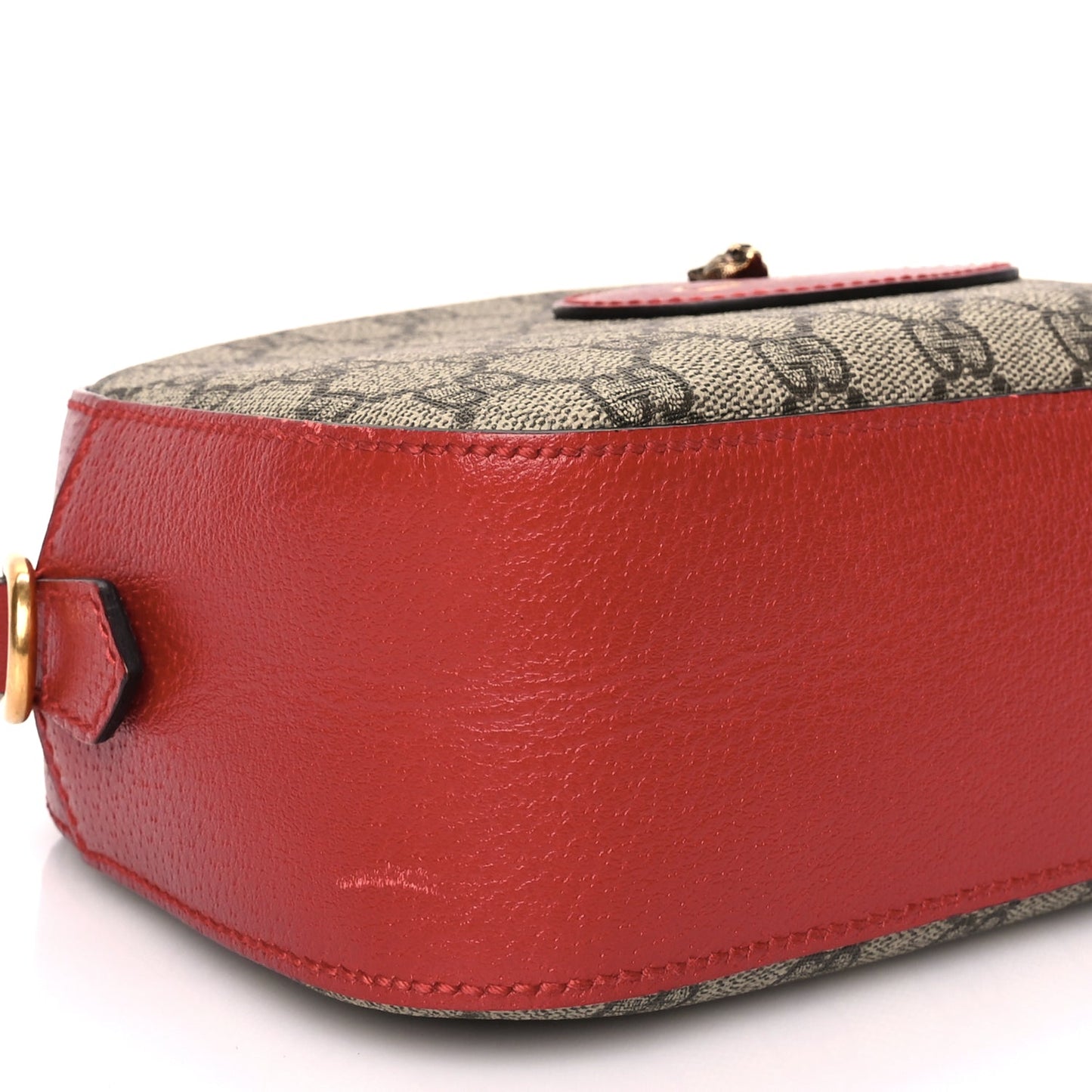 Gucci GG Supreme Monogram Web Neo   Shoulder Bag Beige Red