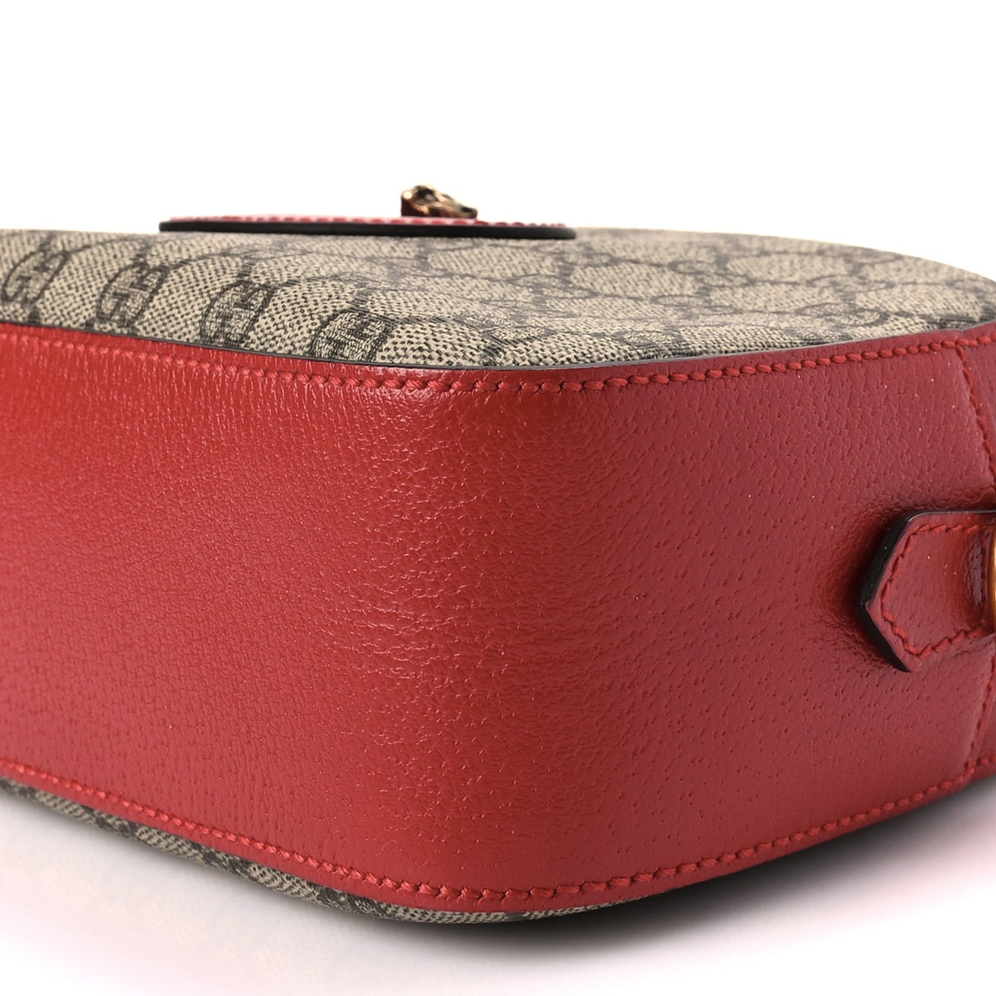Gucci GG Supreme Monogram Web Neo   Shoulder Bag Beige Red