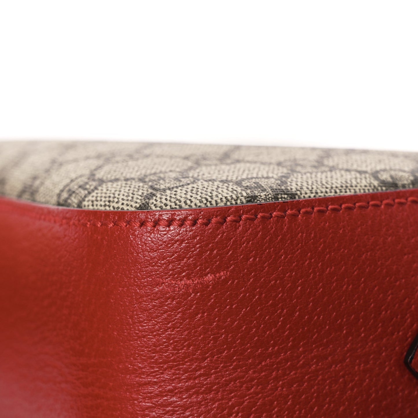 Gucci GG Supreme Monogram Web Neo   Shoulder Bag Beige Red