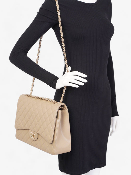 Chanel Classic Flap Mustard Caviar Leather Maxi