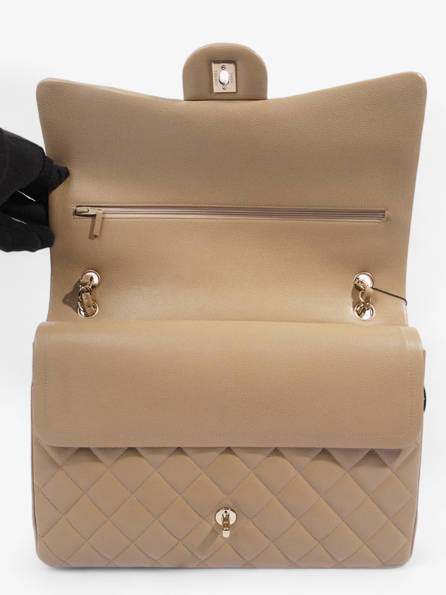 Chanel Classic Flap Mustard Caviar Leather Maxi