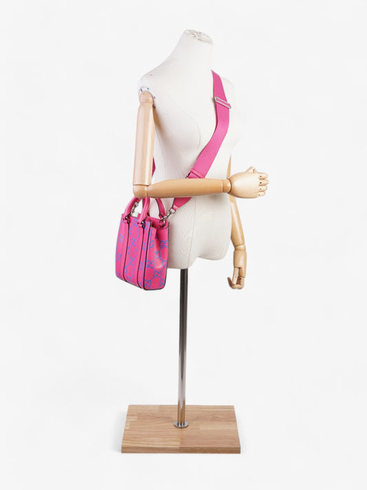 Gucci Gucci Mini Tote, GG logo Embossed Pink / Blue Leather