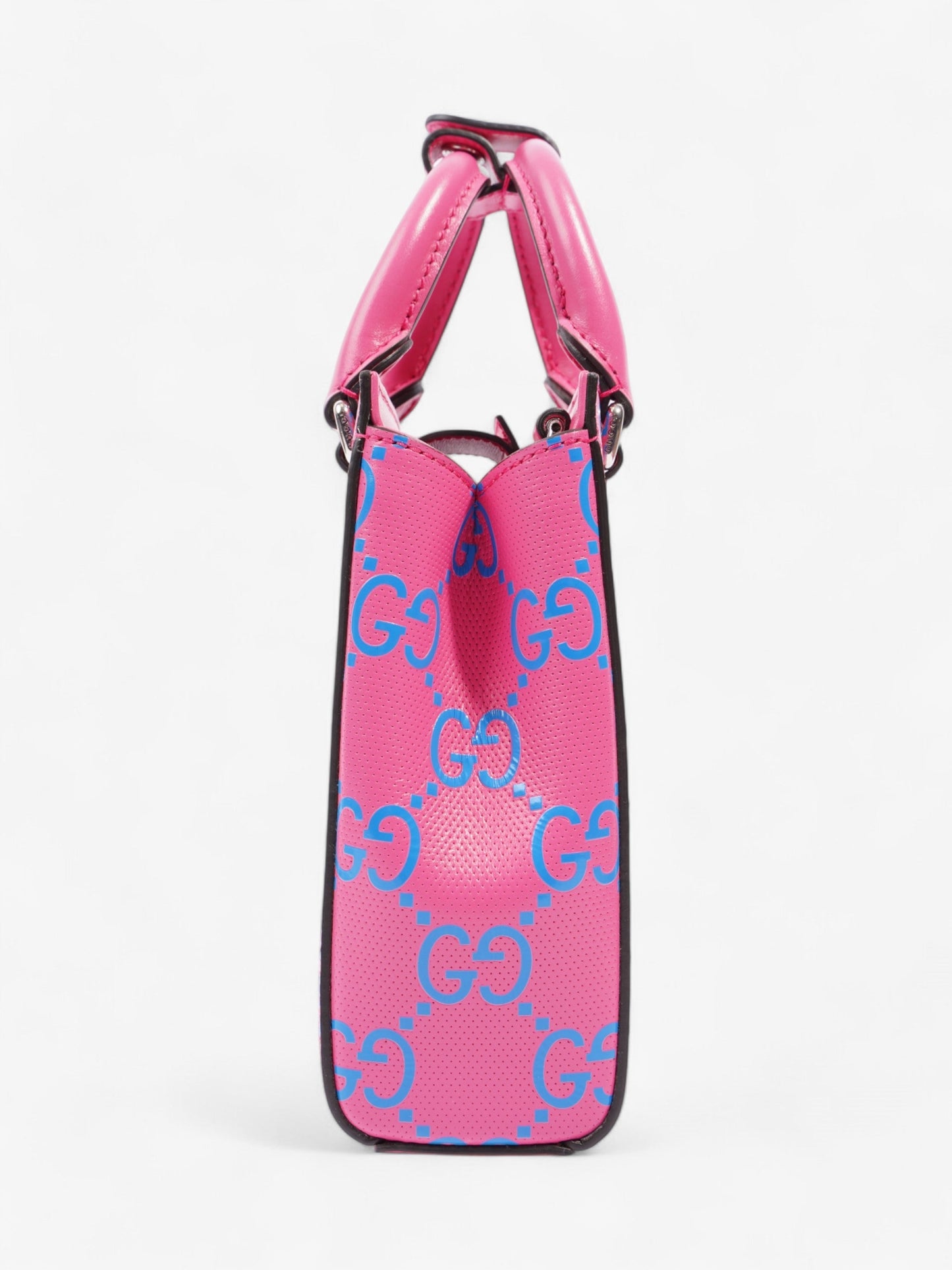 Gucci Gucci Mini Tote, GG logo Embossed Pink / Blue Leather